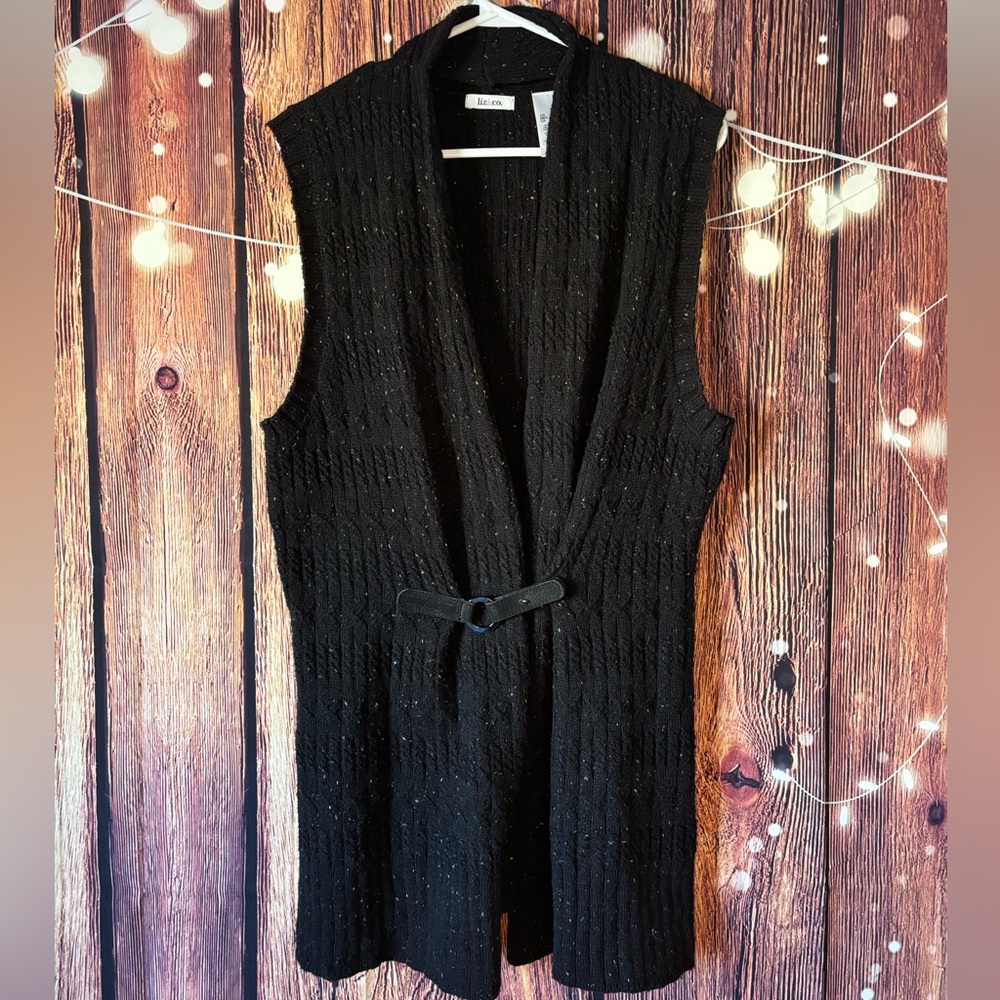 liz & co. Black Sleeveless Sweater Vest